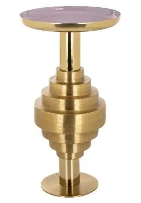 Empire Round End Table - Purple, Gold