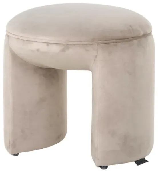 Fargo Pouffe - Khaki, Velvet