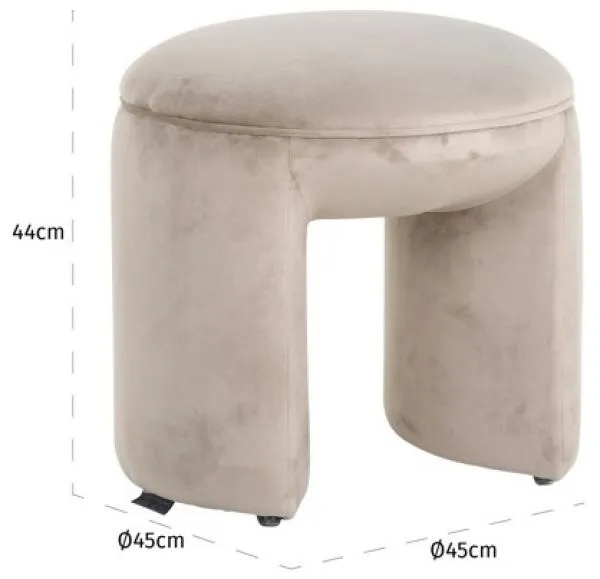 Fargo Pouffe - Khaki, Velvet