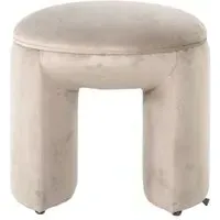 Fargo Pouffe - Khaki, Velvet