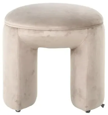 Fargo Pouffe - Khaki, Velvet image