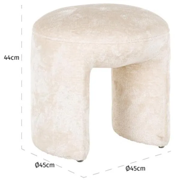 Fargo Pouffe - White, Chenille
