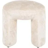 Fargo Pouffe - White, Chenille