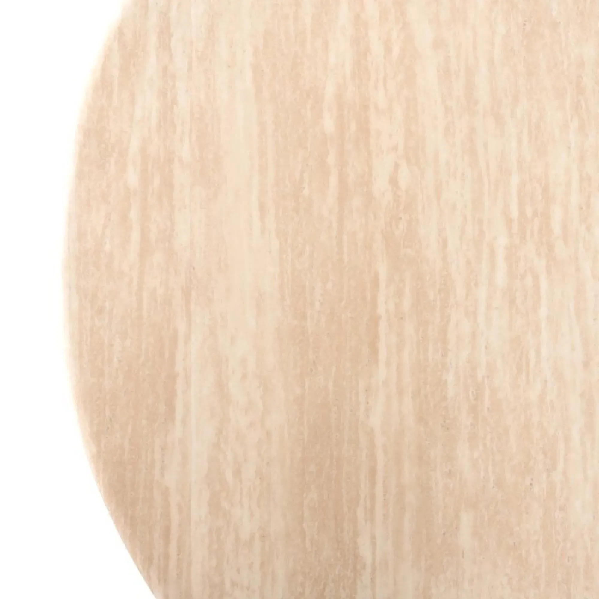 Fictus 6 Seater Round Pedestal Dining Table - Beige, Travertine