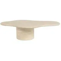 Fictus Abstract Shape Coffee Table - Beige, Travertine