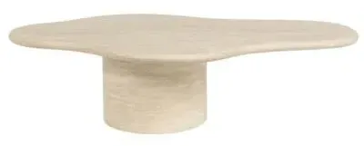 Fictus Abstract Shape Coffee Table - Beige, Travertine image