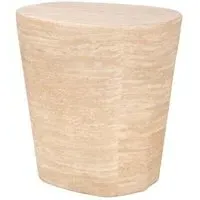 Fictus Side Table - Beige, Travertine