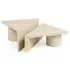 Fictus Triangular 2 Tier Coffee Table - Beige, Travertine