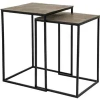 Finn Set of 2 Square Side Tables - Champagne Gold