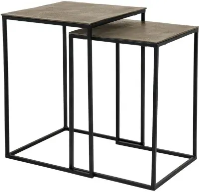 Finn Set of 2 Square Side Tables - Champagne Gold image