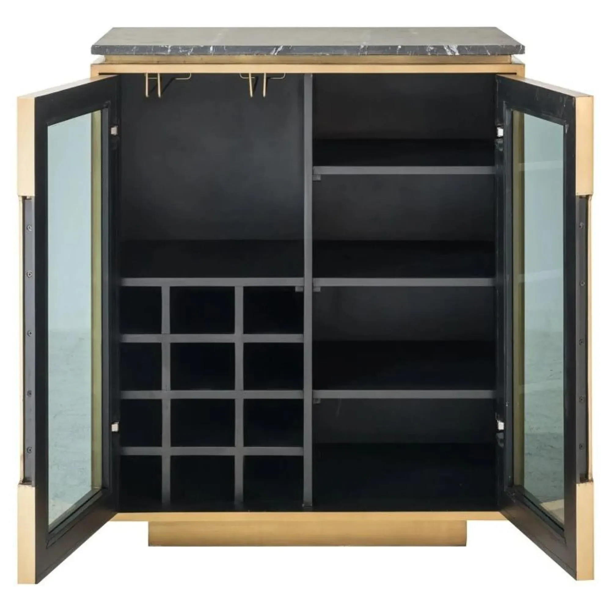 Finsbury Small Sideboard with 2 Doors - Gold, Marble