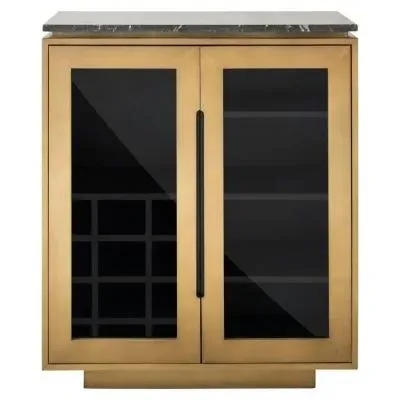 Finsbury Small Sideboard with 2 Doors - Gold, Marble image