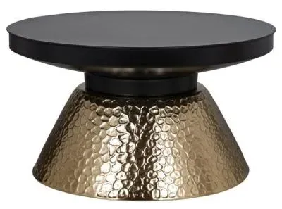 Freddie Round Coffee Table - Black, Gold image
