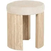 Gallice Round Pouffe - Beige, Travertine