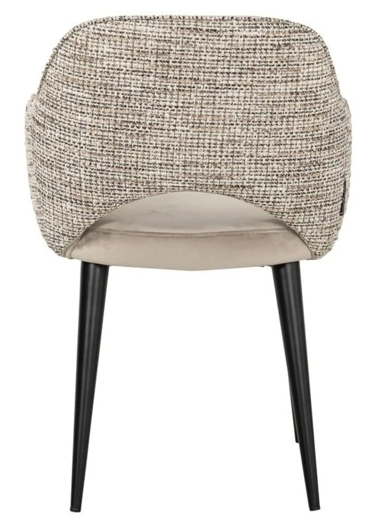 Giovanna Dining Armchair with Black Legs - Khaki, Fabric
