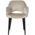 Giovanna Dining Armchair with Black Legs - Khaki, Fabric