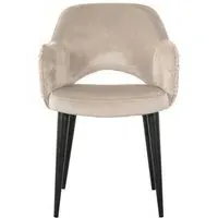 Giovanna Dining Armchair with Black Legs - Pink, Fabric