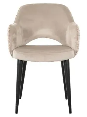 Giovanna Dining Armchair with Black Legs - Pink, Fabric