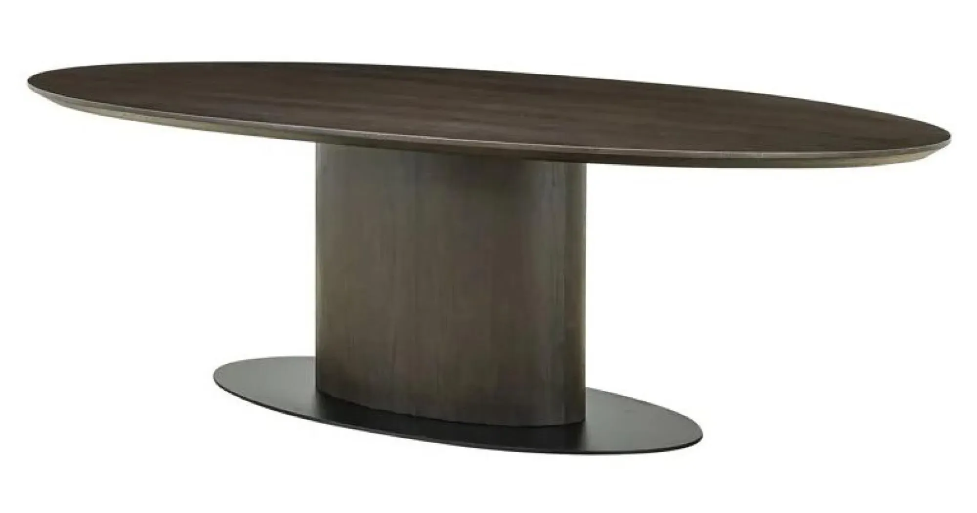 Gordon 10-Seater Oval Pedestal Dining Table - Brown