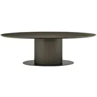 Gordon 10-Seater Oval Pedestal Dining Table - Brown