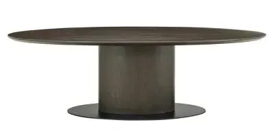 Gordon 10-Seater Oval Pedestal Dining Table - Brown