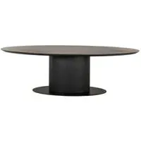 Gordon 10-Seater Oval Pedestal Dining Table - Dark Coffee