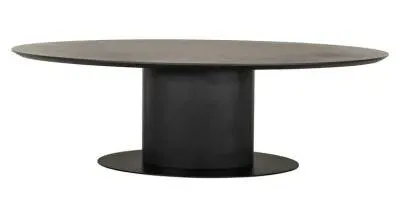 Gordon 10-Seater Oval Pedestal Dining Table - Dark Coffee
