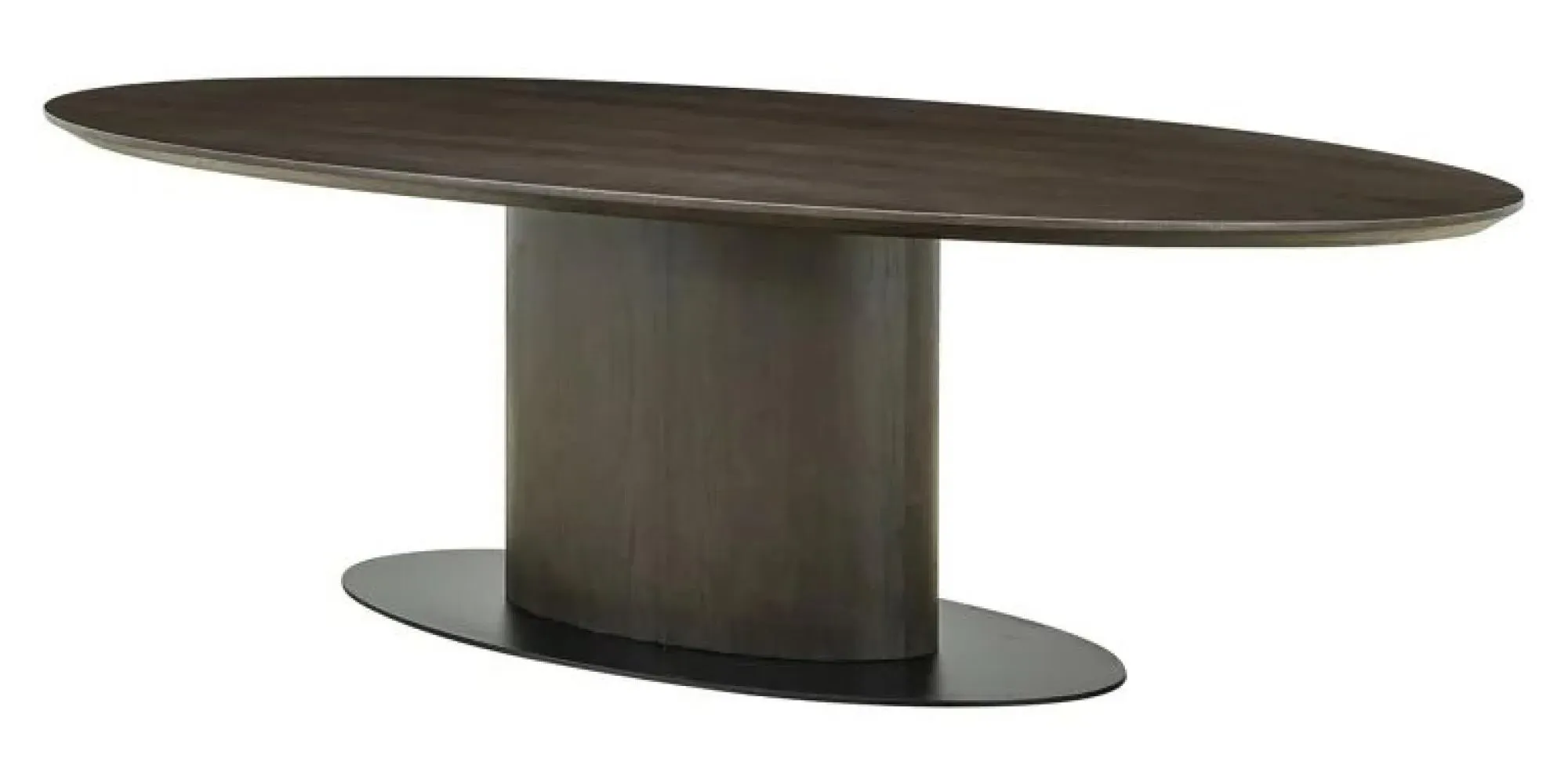 Gordon 12-Seater Oval Pedestal Dining Table - Brown