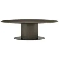 Gordon 12-Seater Oval Pedestal Dining Table - Brown