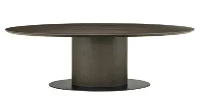 Gordon 12-Seater Oval Pedestal Dining Table - Brown