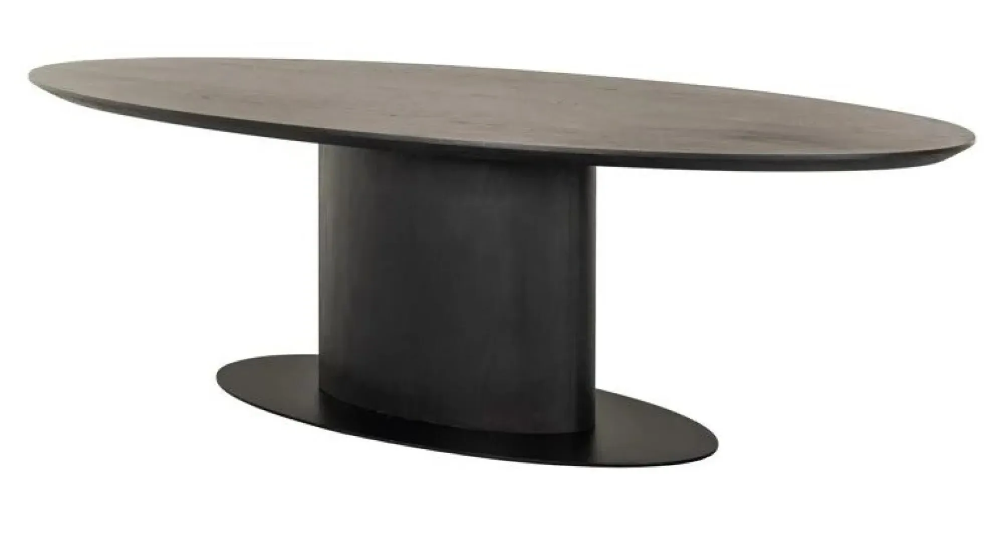 Gordon 12-Seater Oval Pedestal Dining Table - Dark Coffee