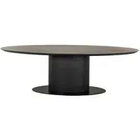 Gordon 12-Seater Oval Pedestal Dining Table - Dark Coffee