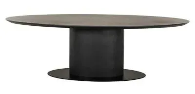 Gordon 12-Seater Oval Pedestal Dining Table - Dark Coffee