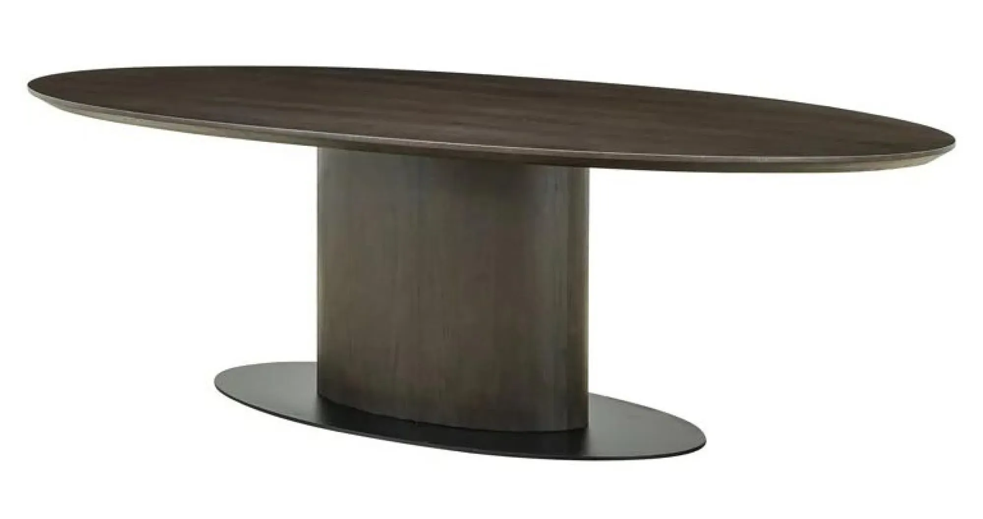 Gordon 8-Seater Oval Pedestal Dining Table - Brown