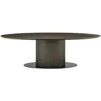 Gordon 8-Seater Oval Pedestal Dining Table - Brown