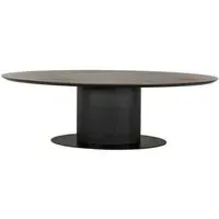 Gordon 8-Seater Oval Pedestal Dining Table - Dark Coffee