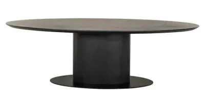 Gordon 8-Seater Oval Pedestal Dining Table - Dark Coffee