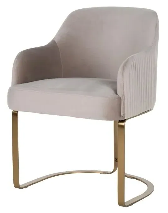 Hadley Armchair with Gold Legs - Khaki, Velvet