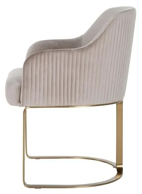 Hadley Armchair with Gold Legs - Khaki, Velvet