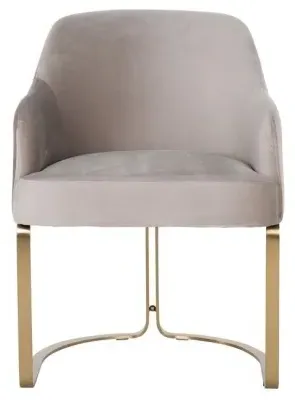 Hadley Armchair with Gold Legs - Khaki, Velvet image