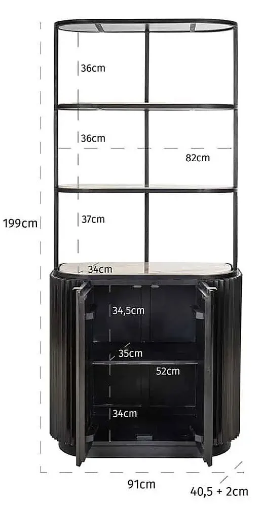 Hampton 2 Door Hall Cabinet - Beige, Travertine