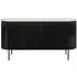 Hampton 3 Door Large Sideboard with Fluted Base - Black, Travertine