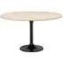 Hampton 6 Seater Round Dining Table with Tulip Base - Beige, Travertine