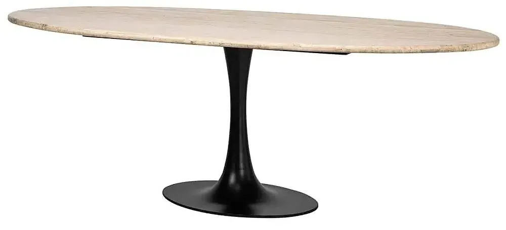 Hampton 8 Seater Oval Dining Table with Tulip Base - Beige