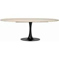 Hampton 8 Seater Oval Dining Table with Tulip Base - Beige