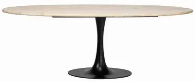 Hampton 8 Seater Oval Dining Table with Tulip Base - Beige