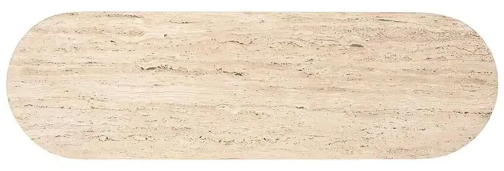 Hampton Console Table with Fluted Base - Black, Travertine