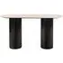 Hampton Console Table with Fluted Base - Black, Travertine