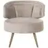 Hazel Accent Chair with Gold Legs - Khaki, Velvet