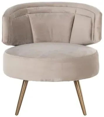 Hazel Accent Chair with Gold Legs - Khaki, Velvet image